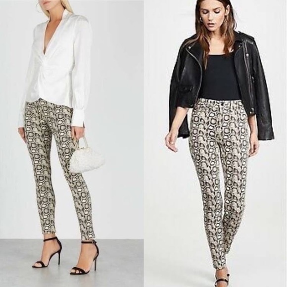 Good American Good Legs Skinny Jeans Snakeskin Print High Waist Stretch Size 4 - Picture 2 of 11